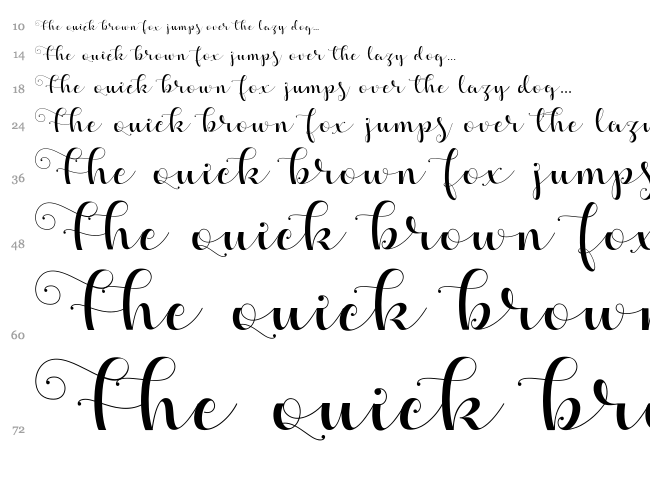 Apples Script font waterfall